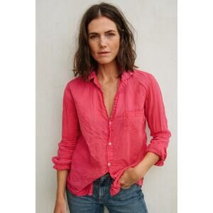 Frank & Eileen Barry Cotton Voile Hot Pink Medium Button Down Shirt Top